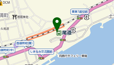充レン JR西日本 尾道駅 南口改札外 観光案内所横(下)の地図画像