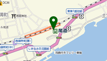 充レン JR西日本 尾道駅 南口改札外 観光案内所横(上)の地図画像