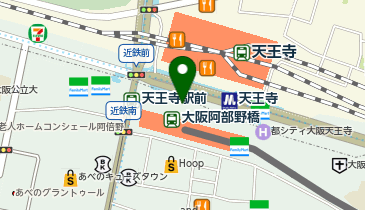 充レン あべのハルカス 16階  東側自動扉付近(下)の地図画像