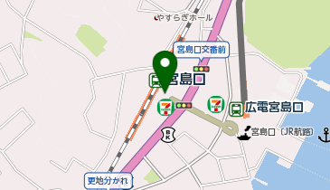 充レン JR宮島口駅 改札外 改札横待合スペース付近(下)の地図画像