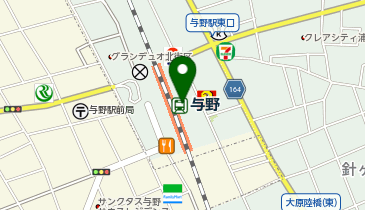 充レン JR東日本 与野駅 改札内 階段付近(上)の地図画像