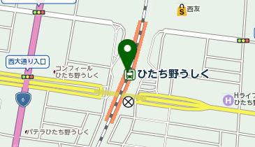 充レン JR東日本 ひたち野牛久駅 改札外 KIOSK横(上)の地図画像