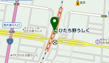 充レン JR東日本 ひたち野牛久駅 改札外 KIOSK横(下)の地図画像
