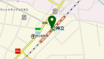 充レン JR東日本 神立駅 改札内 1番線側エレベーター付近(下)の地図画像