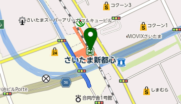 充レン JR東日本 さいたま新都心駅 改札内 自動販売機横(上)の地図画像