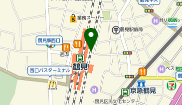 充レン JR東日本 鶴見駅 東口改札外 券売機付近 自動販売機横(上)の地図画像