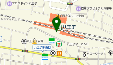 充レン JR東日本 八王子駅 改札内 コインロッカー横(下)の地図画像