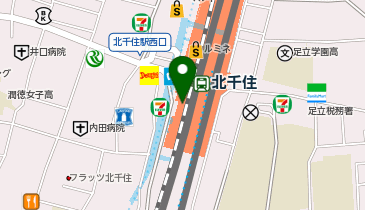 充レン JR東日本 北千住駅 南口改札内 自動販売機付近(上)の地図画像