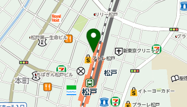 充レン JR東日本 松戸駅 改札内 北口コンコース 自動販売機横(上)の地図画像