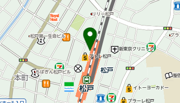 充レン JR東日本 松戸駅 改札内 北口コンコース 自動販売機横(下)の地図画像