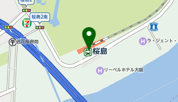 充レン JR西日本 桜島駅 改札外 コンコース コインロッカー付近(中)の地図画像