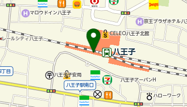 充レン JR東日本 八王子駅 改札外 南口自由通路 ロッカー横(1)(下)の地図画像