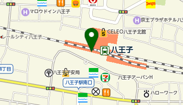 充レン JR東日本 八王子駅 改札外 南口自由通路 ロッカー横(2)(上)の地図画像