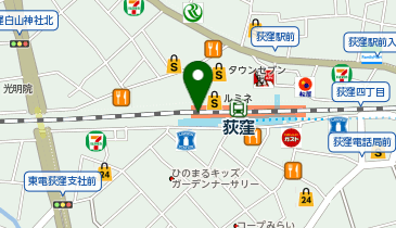 充レン JR東日本 荻窪駅 西口改札内 改札付近 自動販売機横(下)の地図画像