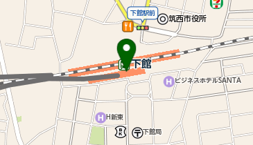 充レン 関東鉄道 下館駅 南口改札外 入口付近 PUDO横の地図画像