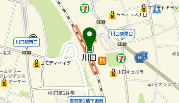 充レン JR東日本 川口駅 改札内ホーム行き階段上 自動販売機横(上)の地図画像