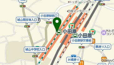 充レン JR東日本 小田原駅 改札内 トイレ付近 証明写真機横(下)の地図画像