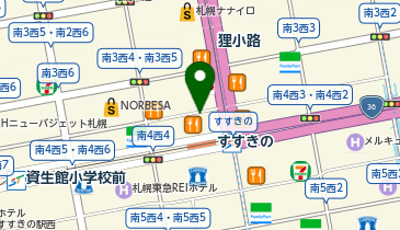 充レン カラオケ歌屋 すすきの南4条店の地図画像