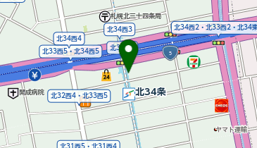 充レン 札幌市営地下鉄 南北線 北34条駅 改札外 改札付近(下)の地図画像