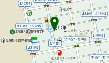 充レン 札幌市営地下鉄 南北線 北12条駅 真駒内方面ホーム側改札外 改札付近(下)の地図画像