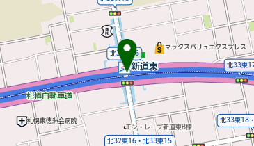充レン 札幌市営地下鉄 東豊線 新道東駅 改札外 ATM横(下)の地図画像