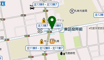 充レン 札幌市営地下鉄 東豊線 東区役所前駅 改札外 改札正面(下)の地図画像