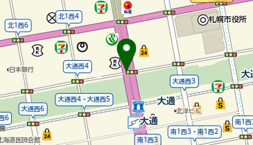充レン 札幌市営地下鉄 南北線 大通駅 改札内 真駒内方面ホーム付近コンコース 公衆電話横(上)の地図画像