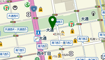充レン 札幌市営地下鉄 大通駅 改札外 B1階 15番出口正面 公衆電話横(上)の地図画像