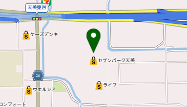 充レン みなめん セブンパーク天美店の地図画像