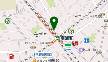 充レン JR東日本 南浦和駅 改札内 コインロッカー付近 自動販売機横(上)の地図画像
