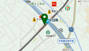充レン 東急電鉄 中目黒駅 改札内  3・4番線ホーム階段下の地図画像