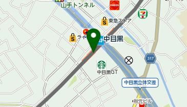 充レン 東急電鉄 中目黒駅 改札内  自動販売機横(下)の地図画像