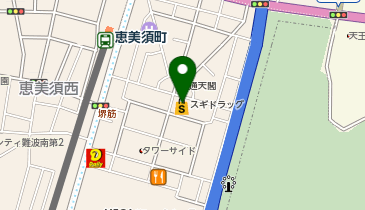 外貨両替機 SMART EXCHANGE スギ薬局 通天閣店の地図画像