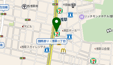 外貨両替機 SMART EXCHANGE セブン-イレブン 浅草国際通り店の地図画像
