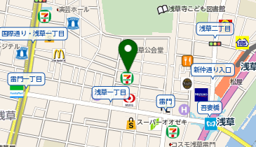 外貨両替機 SMART EXCHANGE セブン-イレブン 浅草新仲見世通り店の地図画像