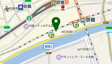 外貨両替機 SMART EXCHANGE セブン-イレブン ハートインヴィアイン大阪京橋店の地図画像