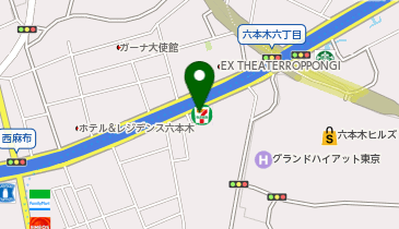 外貨両替機 SMART EXCHANGE セブン-イレブン 西麻布3丁目六本木通り店の地図画像