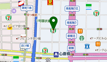 外貨両替機 SMART EXCHANGE セブン-イレブン 大阪南船場4丁目店の地図画像
