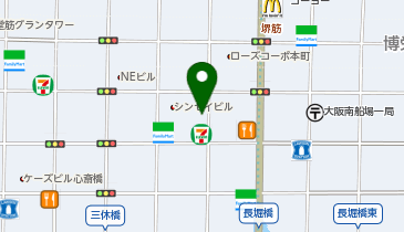 外貨両替機 SMART EXCHANGE セブン-イレブン 大阪南船場2丁目店の地図画像