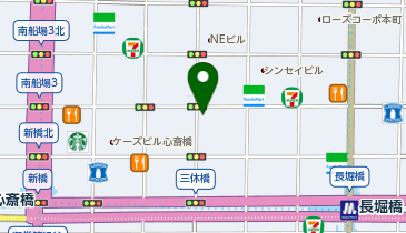 外貨両替機 SMART EXCHANGE セブン-イレブン 南船場三休橋筋店の地図画像