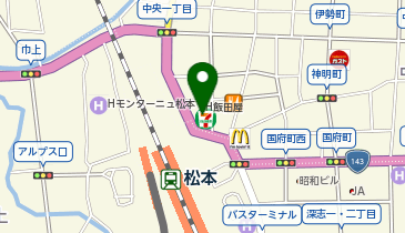 外貨両替機 SMART EXCHANGE セブン-イレブン 松本駅前店の地図画像