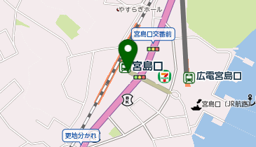 外貨両替機 SMART EXCHANGE セブン-イレブン おみやげ街道宮島口店の地図画像