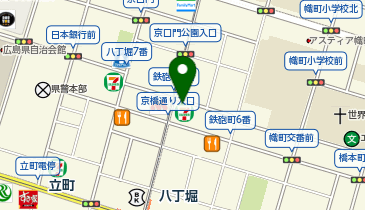 外貨両替機 SMART EXCHANGE セブン-イレブン 広島鉄砲町北店の地図画像