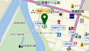 外貨両替機 SMART EXCHANGE セブン-イレブン 広島元安橋東店の地図画像