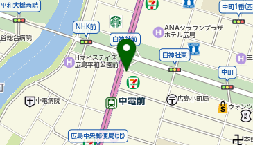 外貨両替機 SMART EXCHANGE セブン-イレブン 広島小町店の地図画像