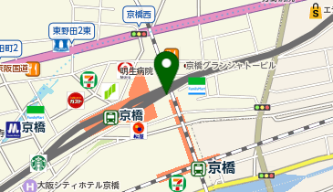 外貨両替機 SMART EXCHANGE JR京橋駅北改札口外の地図画像