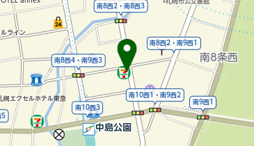 外貨両替機 SMART EXCHANGE セブン-イレブン 札幌南9条西3丁目店の地図画像