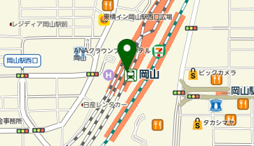 外貨両替機 SMART EXCHANGE セブン-イレブン ハートインJR岡山駅中央口店の地図画像