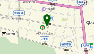 外貨両替機 SMART EXCHANGE セブン-イレブン 金沢大手町店の地図画像