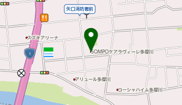 SOMPOケアラヴィーレ多摩川の地図画像